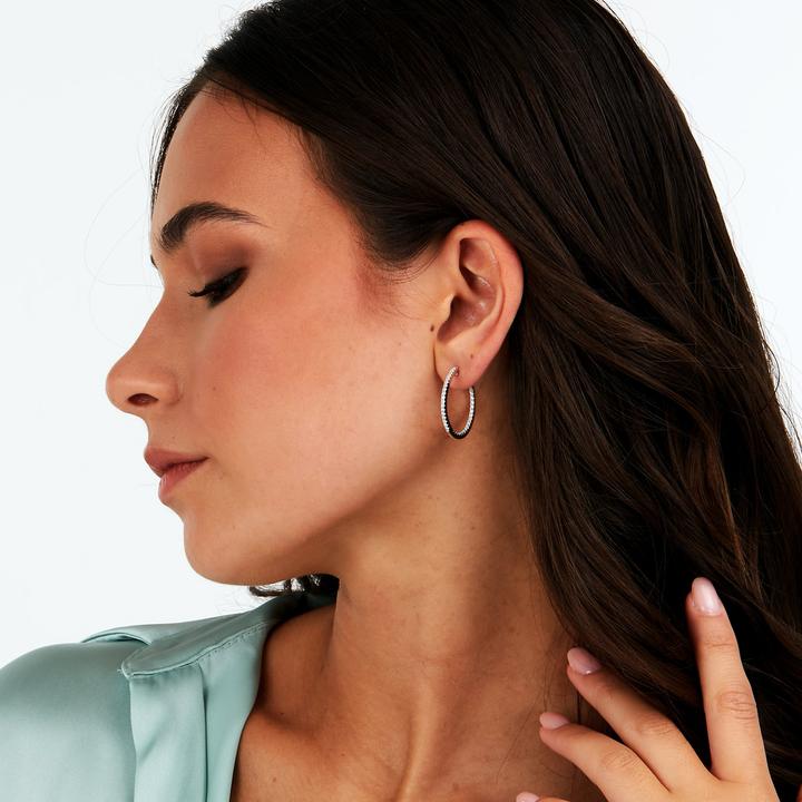 Immagine prodotto Morellato Tesori SAIW147 orecchini a cerchio in argento con zirconi (Argento 925)