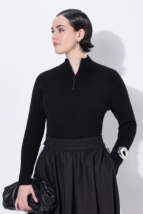 Immagine prodotto Ulla Popken Pullover, Troyer, Rippstrick, Slim, Zippkragen (56)
