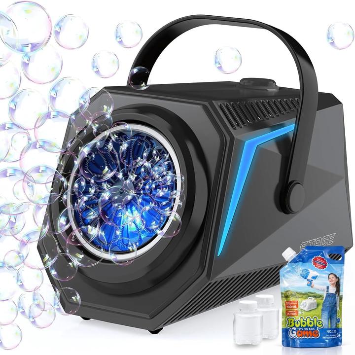 Blubbel LED Seifenblasenmaschine mit 1L Flüssigkeit (Macchina bolla)