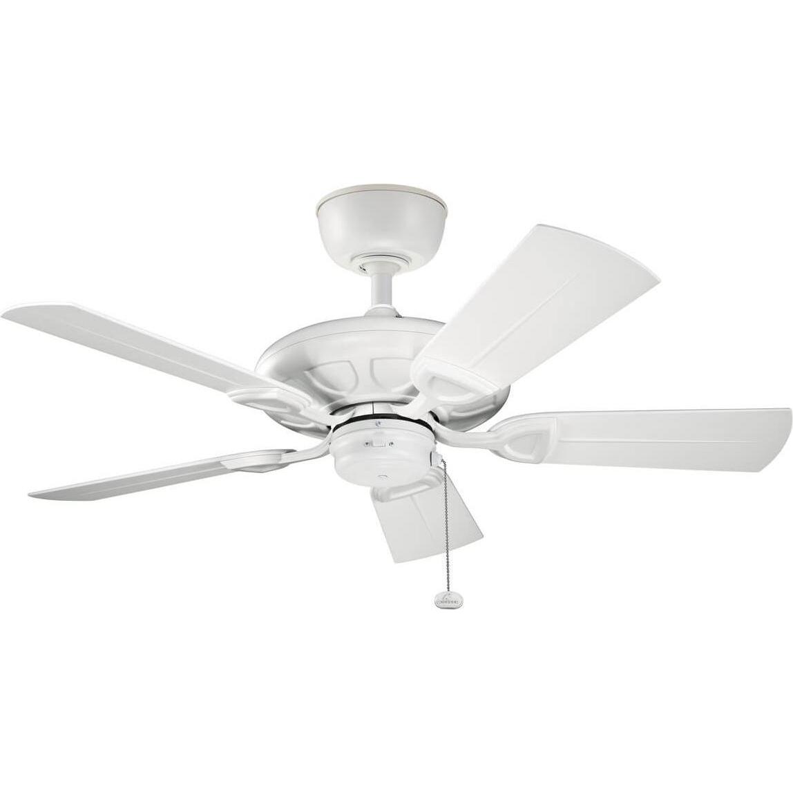 Elstead Lighting Kevlar leiser Deckenventilator Ø107cm IP44 Aussenbereich, Ventilator, Weiss