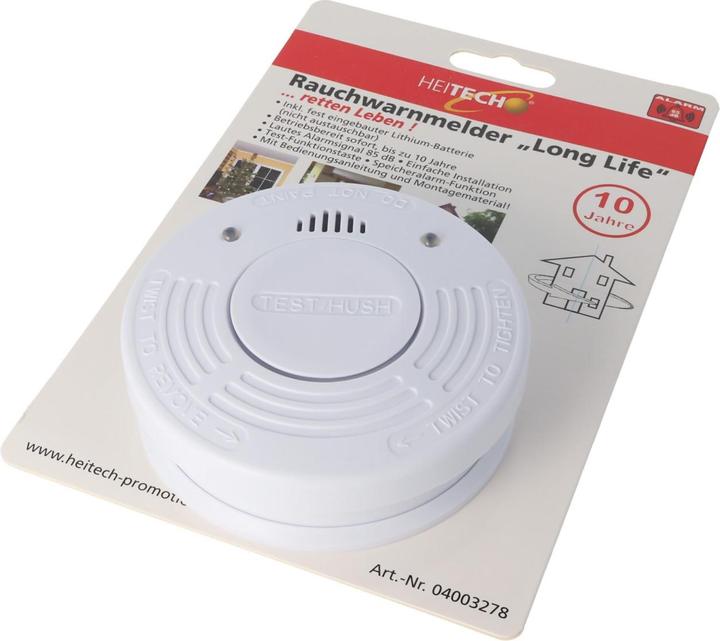 Produktbild Heitech Rauchmelder Long life inkl. Lithium Batterie 85dB