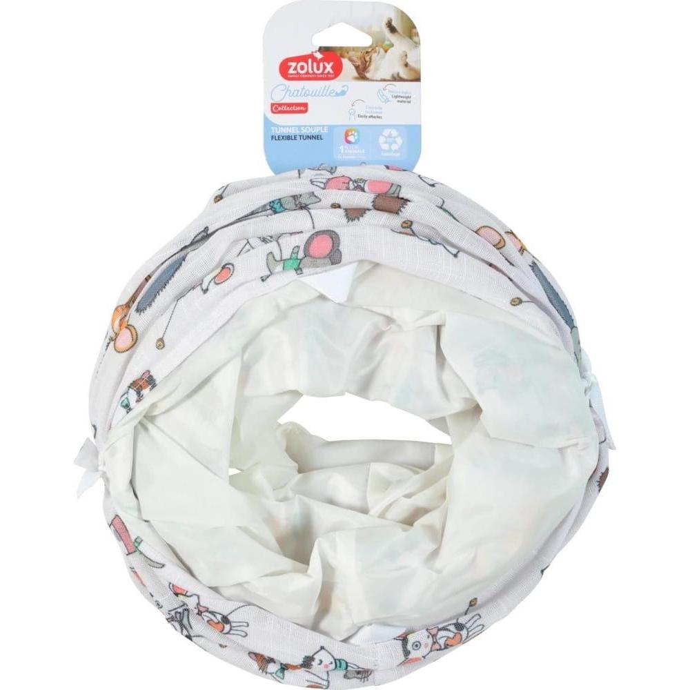 Zolux Zabawka dla kota tunel wzór koty i myszy CHATOUILLE 130cm (Tunnel del gatto), Gioco per gatti
