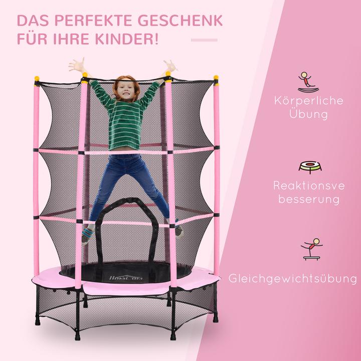 Image du produit Homcom Kindertrampolin Stahl, Kunststoff Rosa (108 cm)