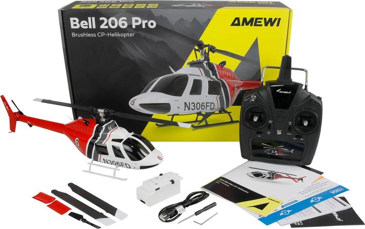 Produktbild Amewi Bell 206 Pro Brushless CP-Helikopter 6G