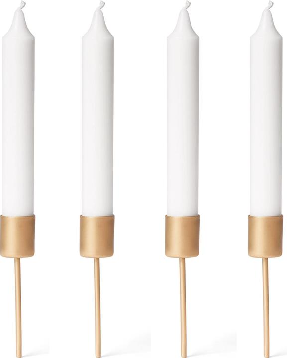 Produktbild Novaliv 8x Stabkerzenhalter gold I Kerzenpick 10 x 2,5 cm Kerzenhalter für Adventskranzdekoration I