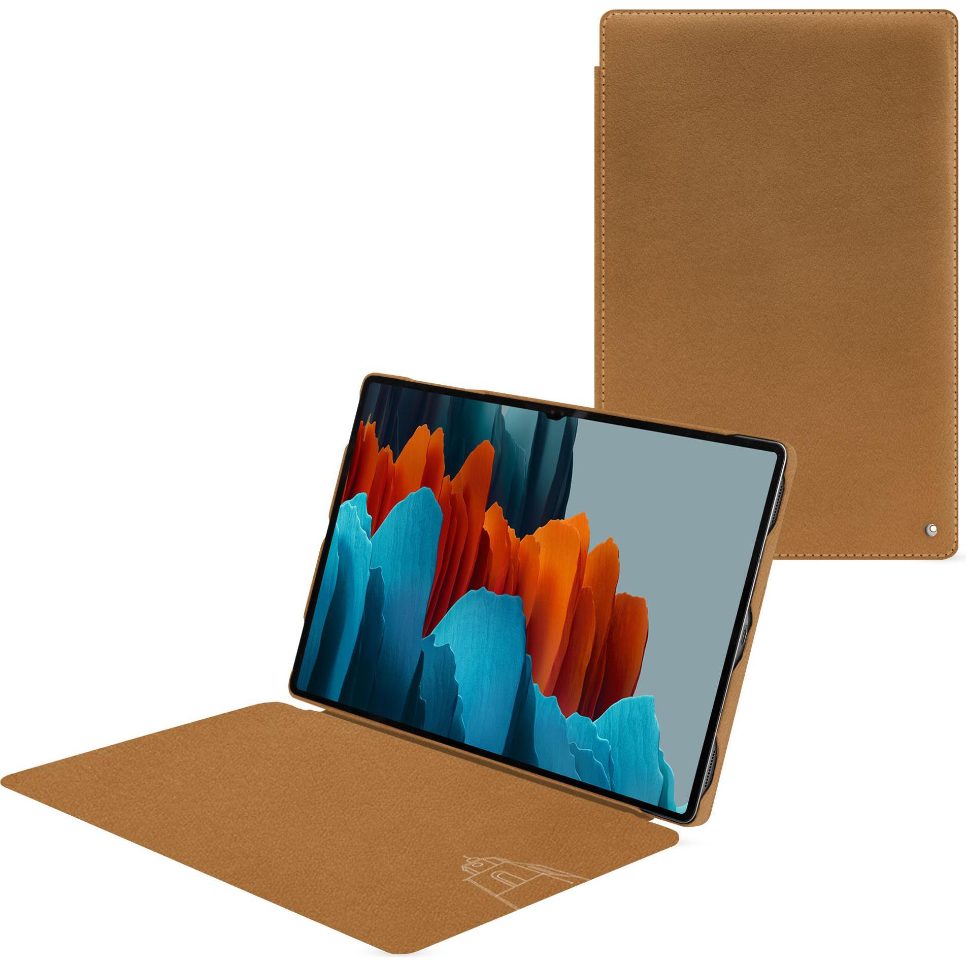Noreve Lederschutzhülle horizontal (Galaxy Tab S9 Ultra), Tablet Hülle, Braun