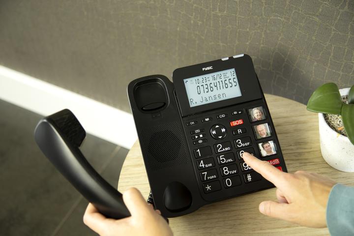 Image du produit Fysic FX3960 - Téléphone avec répondeur et bouton de panique SOS, noir