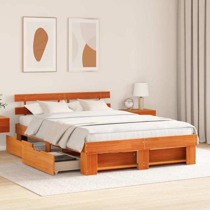 Actual product image vidaXL Holzbett (150 x 200 cm)