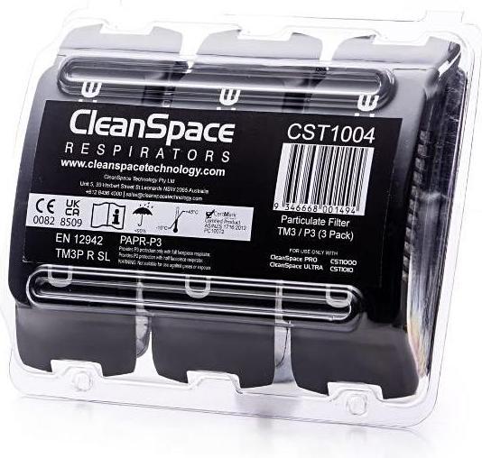 Productafbeelding CleanSpace Deeltjesfilter CleanSpaceâ"¢ CST1004 f.CST1000/1010 EN12942 TM3P R SL 3st/verpakking (Vervangend ademhalingsfilter)