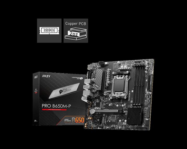 Produktbild MSI Pro B650M-P (AM5, AMD B650, mATX)