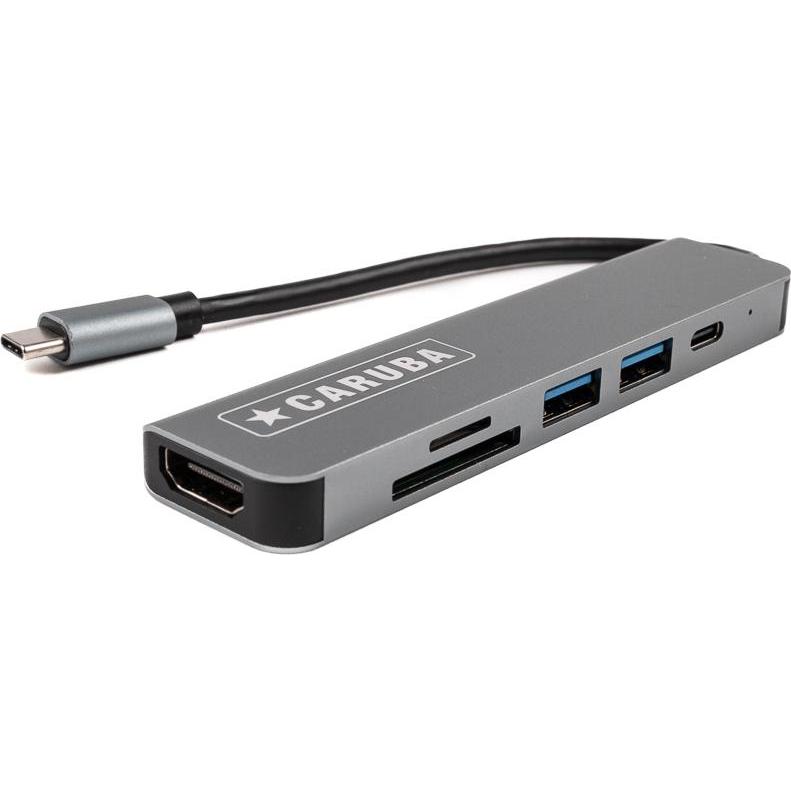 Thumbnail - Caruba 6 in 1 USB C Hub (USB-C), Dockingstation + USB Hub