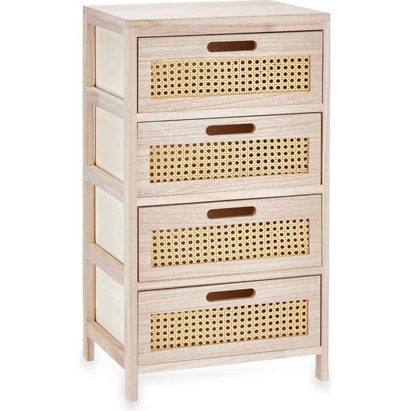 Gift, Cassettiera + Credenza, Chest of drawers Rattan Natural 40 x 73 x 29 cm 4 drawers (40 x 29 x 73 cm)