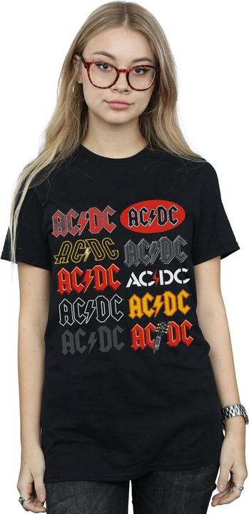 Produktbild AC/DC Multi Logos Baumwolle Boyfriend TShirt (M)