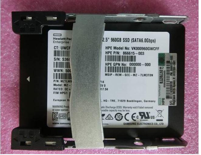 Actual product image HPE SSD 960GB 6G SFF SATA VE PLP (960 GB, 2.5")