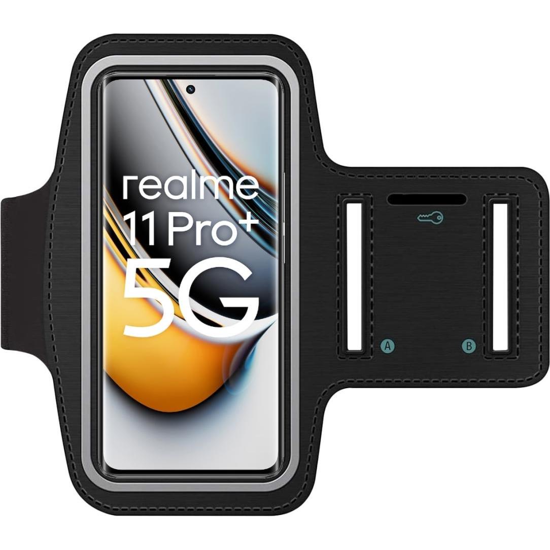 SmartFitness Realme 11 Pro+ Handy Sport Armband, Smartphone Sportarmband, Schwarz