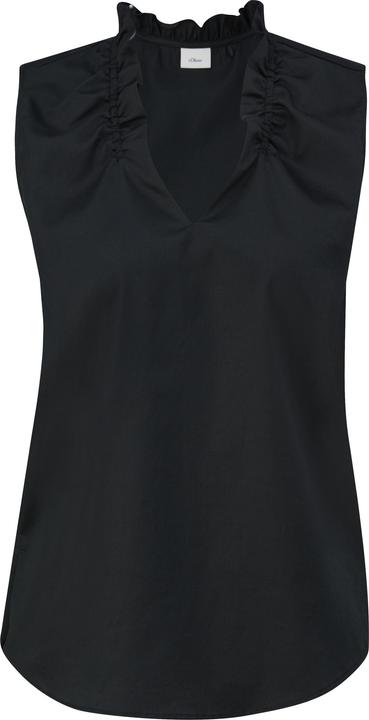 Immagine prodotto s.Oliver Bluse Ärmellose Popeline-Bluse mit Raffung und geschlitztem Saum (38)