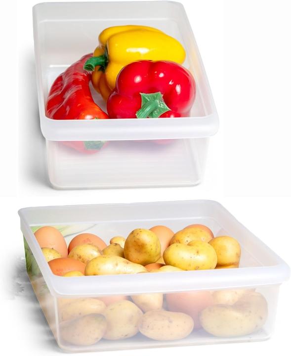 Novaliv Kühlschrank 2er Set Organizer Kühlschrank Mittel + Gross BPA-frei Küchenordnung küchenorganiz