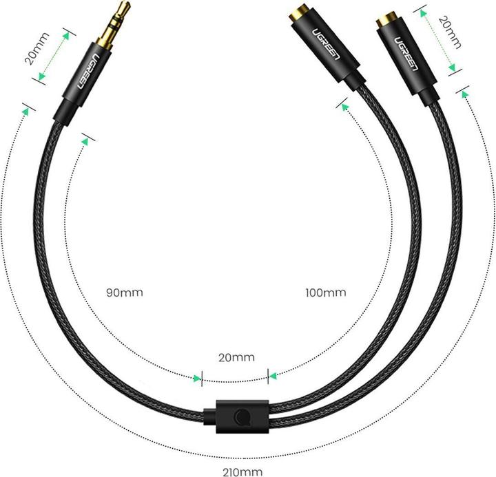 Actual product image Ugreen 2in1 (0.20 m, 3.5mm jack (AUX))