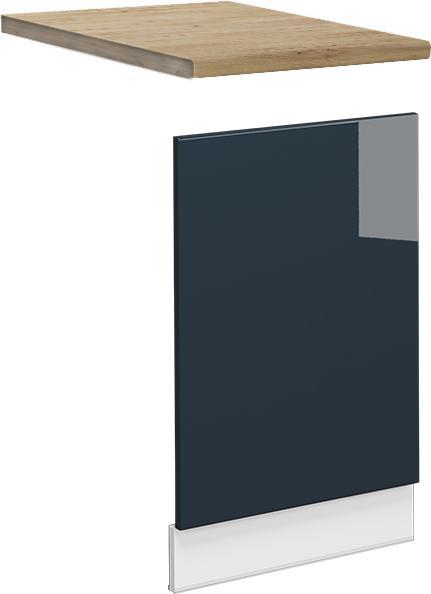 Dunkelblau hochglanz, Goldkraft-Eiche, Weiss
