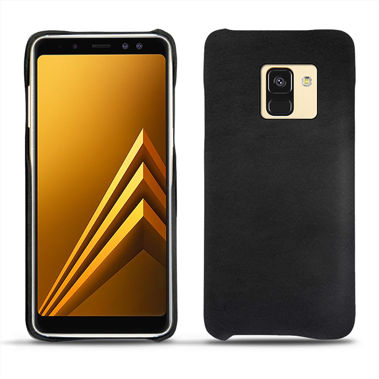 Noreve Lederschutzhülle (Samsung Galaxy A8+), Smartphone Hülle, Schwarz
