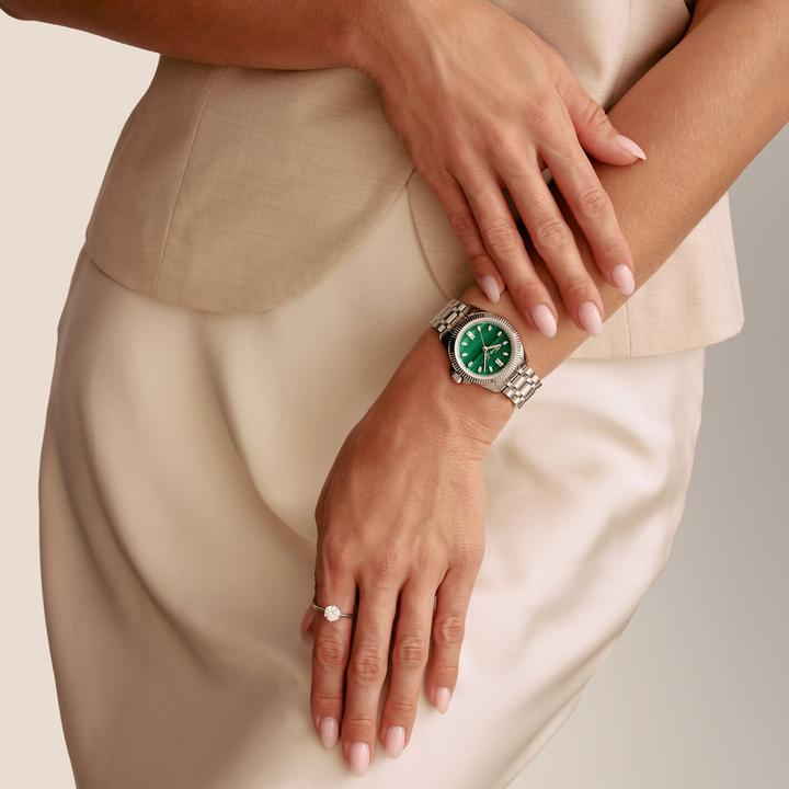 Actual product image Thomas Sabo WA0434 Damenuhr Divine Jewellery Stone silberfarben 33mm 5ATM (Watch with gemstone, 33 mm)
