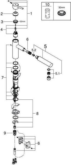 Actual product image Grohe Küchenarmatur mit Handbrause Concetto supersteel matt 31129