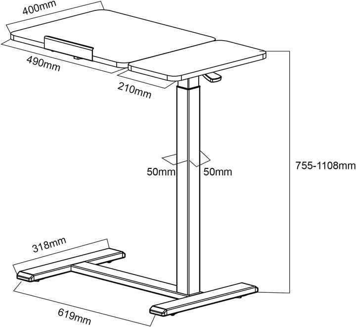 Image du produit Maclean Bureau/support pour ordinateur portable (70 x 40 x 109 cm)