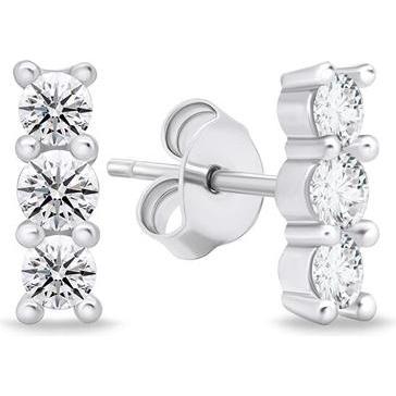 Brilio, Ohrringe, Silver - Fashion silver earrings with clear zircons EA605W