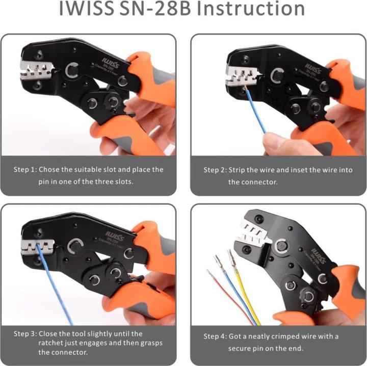 Produktbild Iwiss SN-28B Dupont Crimpzange 0.1-1mm2 (20 mm)