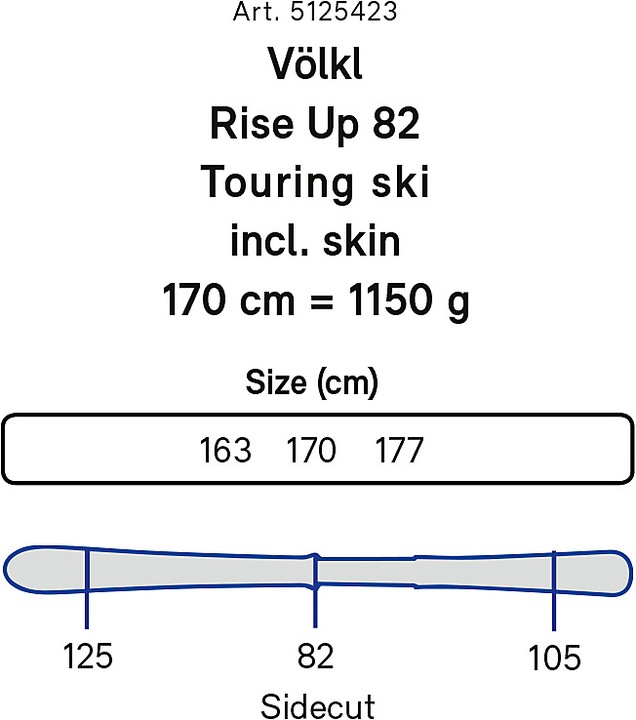 Actual product image Völkl Rise Up 82 touring ski + skin 20/21 (177 cm, Without binding)