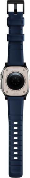 Actual product image Nomad Rugged Strap Atlantic Blue Connector Black 42/44/45/49mm (42 mm, 44 mm, 45 mm, 49 mm, Fluororubber (FKM))