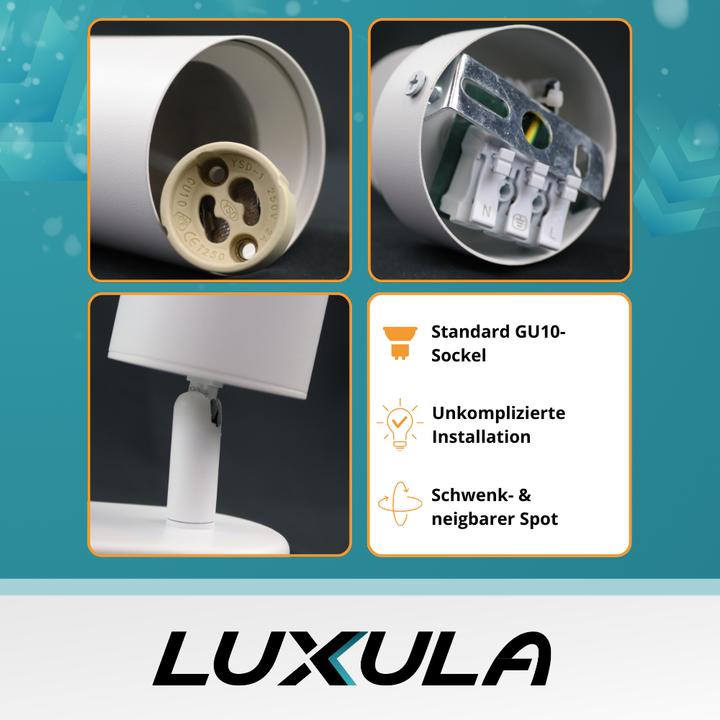 Produktbild Luxula Schwenkbarer LED Aufbauspot, weiss (GU10)