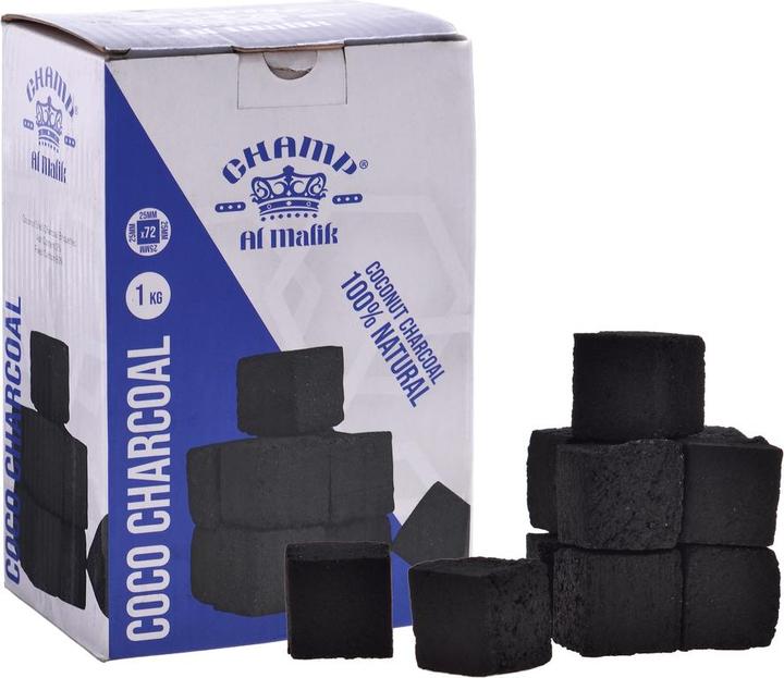 Produktbild Champ Al Malik Shisha Kokos Kohle & BBQ Würfel Casablanca 1 KG (72 Würfel) (1 x)