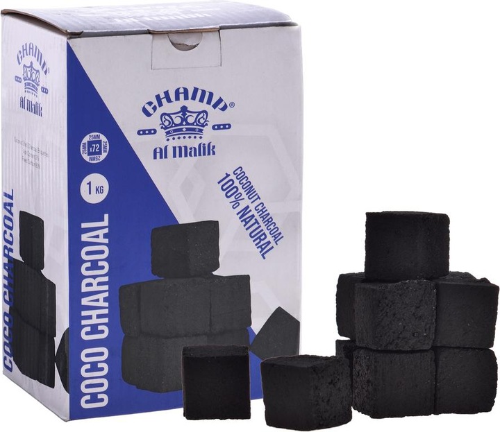 Immagine prodotto Champ Al Malik Carbone di cocco per shisha e cubetti per barbecue Casablanca 1 KG (72 cubetti) (1 x)