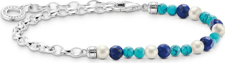 Produktbild Thomas Sabo Charm Armband mit Blauen Beads Weissen Perlen und Kettengliedern Silber (17 cm, 925 Sterlingsilber)