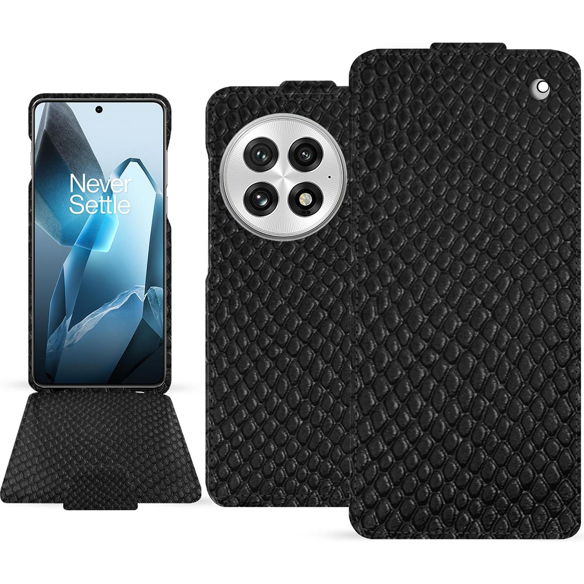 Noreve Lederschutzhülle vertikal (OnePlus 13), Smartphone Hülle, Schwarz
