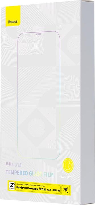 Image du produit Baseus Tout-verre Crystal Tempered Glass EasyStick Film iP14 (Pack de 2) (2 pcs, Apple iPhone 13 Pro Max, Apple iPhone 14 Plus)