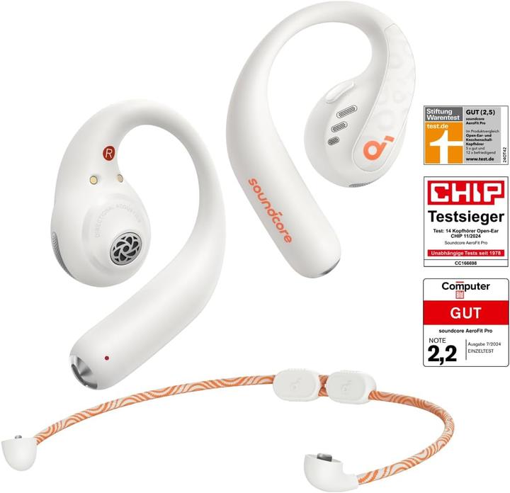 Produktbild soundcore AeroFit Pro NEW | Secure Open-Ear Sport Earbuds-Wit (14 h, Kabellos)