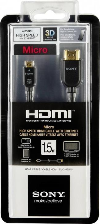 Produktbild Sony micro HDMI (Typ D) — HDMI (Typ A) (1.50 m, HDMI)