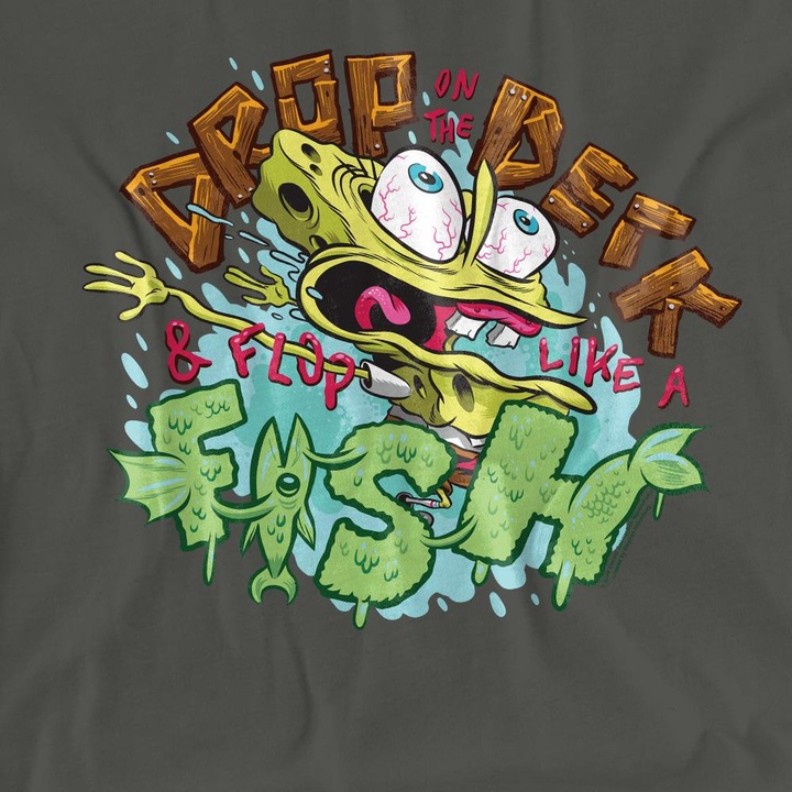 Actual product image Spongebob Squarepants Unisex Adult Drop And Flop T-Shirt (S)