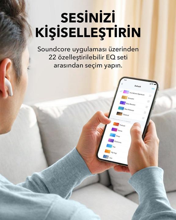 Immagine prodotto soundcore Słuchawki bezprzewodowe K20i Białe (Nessuna cancellazione del rumore, 6 h, Senza fili)