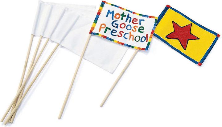 Colorations - Canvas Flags with Stick Weiss, 12er-Set