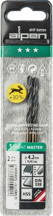 Actual product image Alpen Twist Drill Sprint Master (4.2 millimetres)