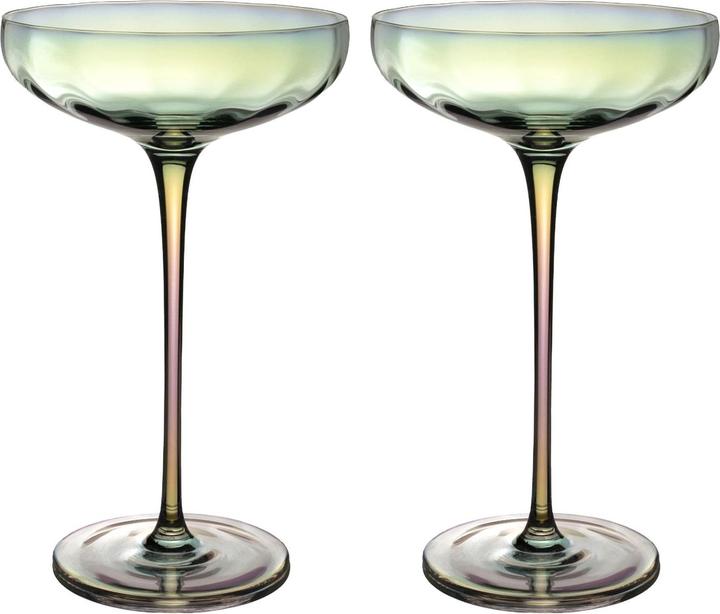 Produktbild Intirilife Martini Cocktail Gläser mit Regenbogen Schimmer (1.40 dl, 2x, Martini Gläser)