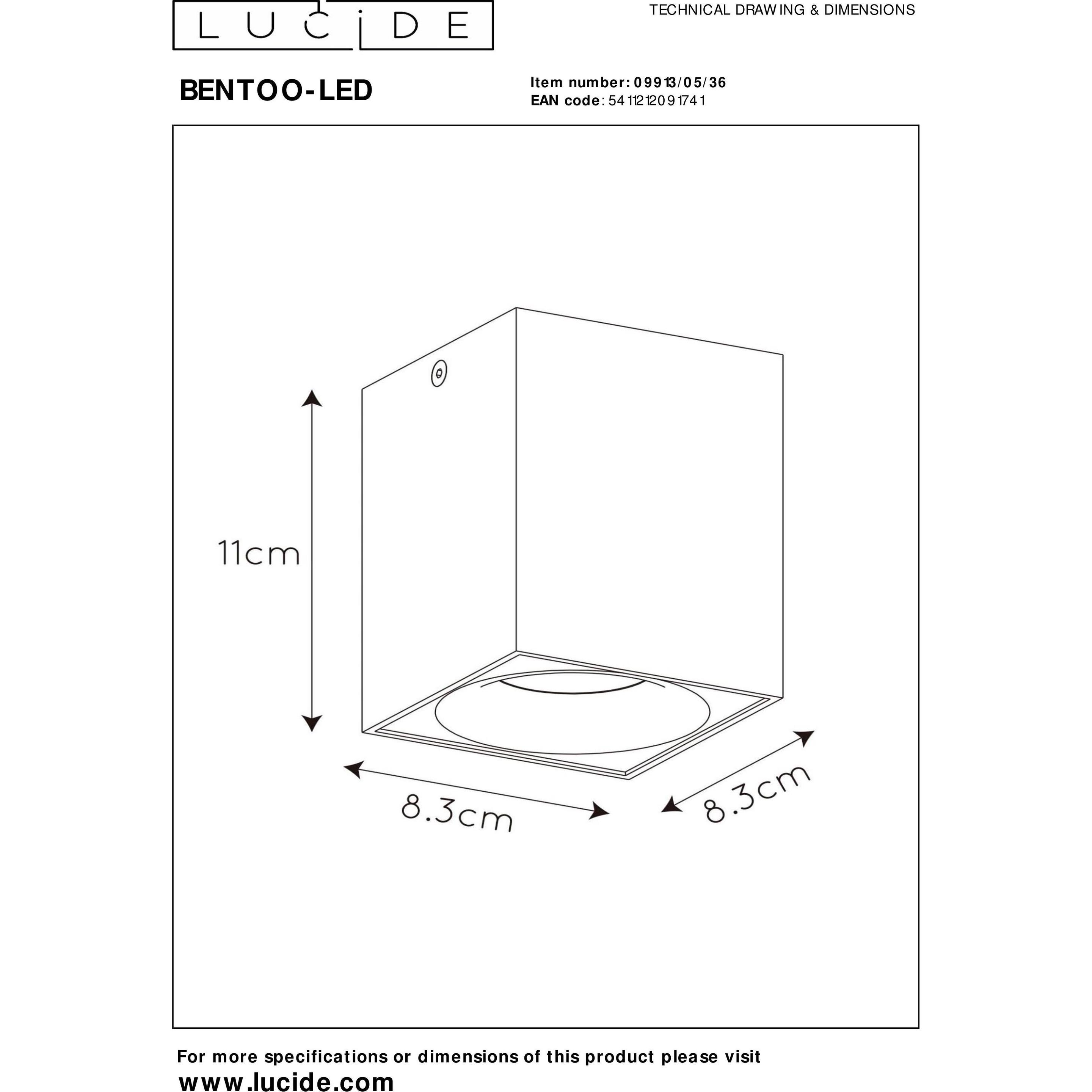 Thumbnail - Lucide, Wandleuchte + Deckenleuchte, Bentoo (320 lm, GU10)