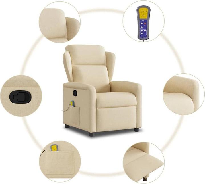 Actual product image VidaXL Massage chair cream fabric