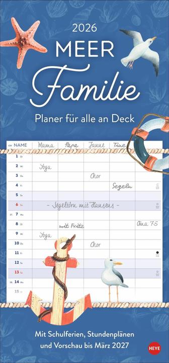 Produktbild Meer Familie Familienplaner 2026 - Planer für alle an Deck (21 x 45 cm)