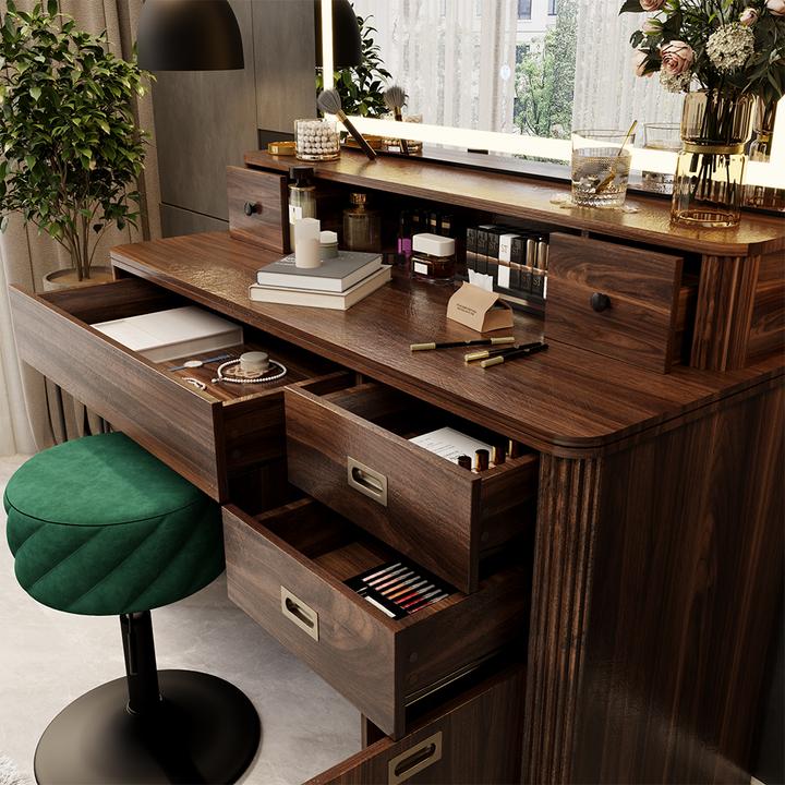 Actual product image Vicco Vanity table Neria, Rustic oak, 120 cm with LED mirror (120 x 50 x 93.50 cm)