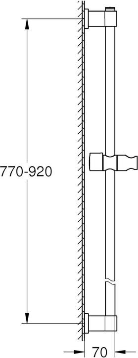 Actual product image Grohe Vitalio universal shower rail, glue or drill, 900 mm, matt black