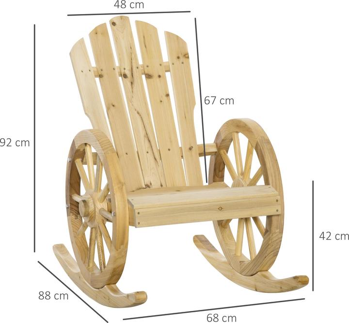 Actual product image Outsunny Rocking chair with wheel design armrests